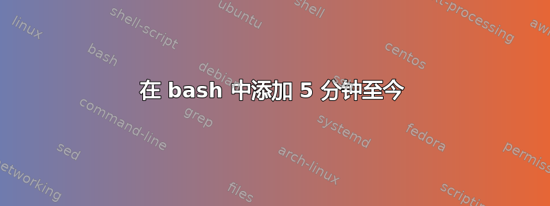 在 bash 中添加 5 分钟至今