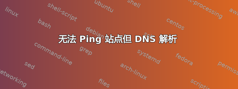 无法 Ping 站点但 DNS 解析