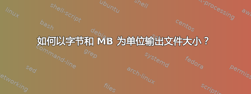 如何以字节和 MB 为单位输出文件大小？