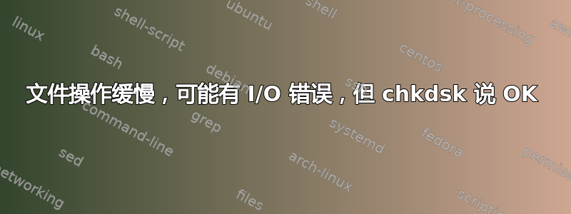 文件操作缓慢，可能有 I/O 错误，但 chkdsk 说 OK