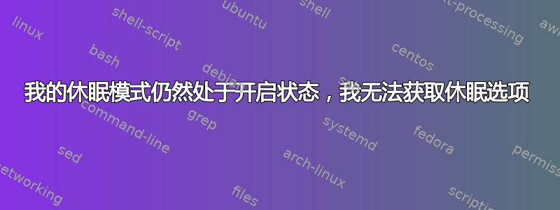 我的休眠模式仍然处于开启状态，我无法获取休眠选项