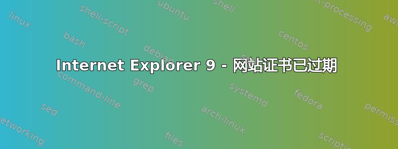 Internet Explorer 9 - 网站证书已过期