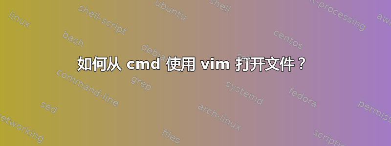 如何从 cmd 使用 vim 打开文件？