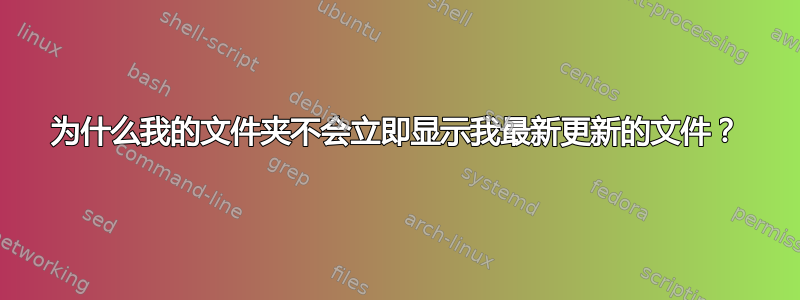 为什么我的文件夹不会立即显示我最新更新的文件？