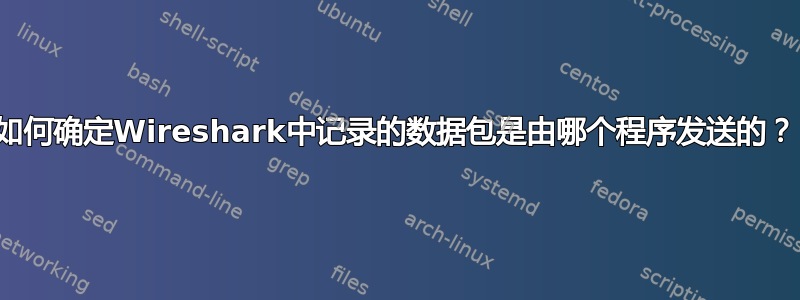 如何确定Wireshark中记录的数据包是由哪个程序发送的？