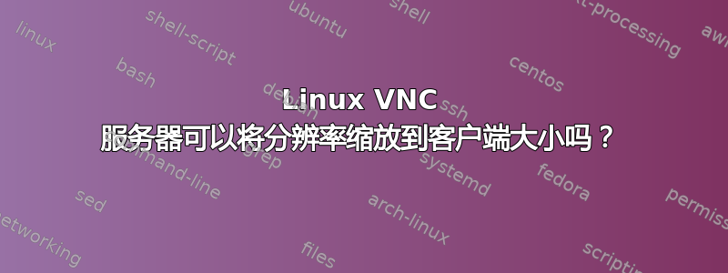 Linux VNC 服务器可以将分辨率缩放到客户端大小吗？