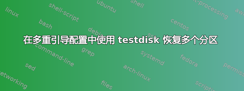 在多重引导配置中使用 testdisk 恢复多个分区