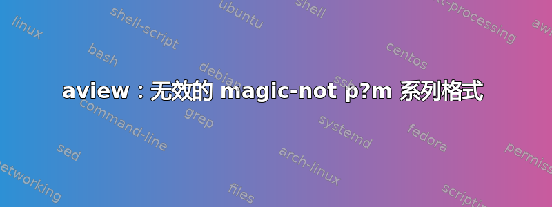 aview：无效的 magic-not p?m 系列格式