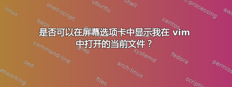 是否可以在屏幕选项卡中显示我在 vim 中打开的当前文件？