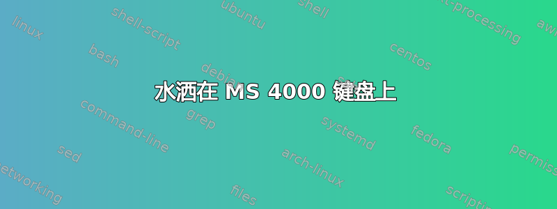 水洒在 MS 4000 键盘上