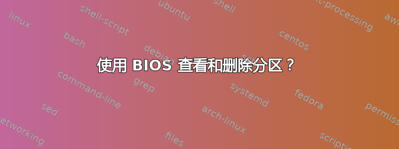 使用 BIOS 查看和删除分区？