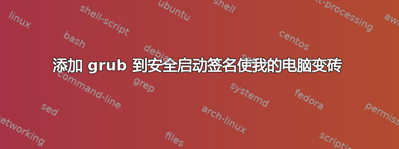 添加 grub 到安全启动签名使我的电脑变砖