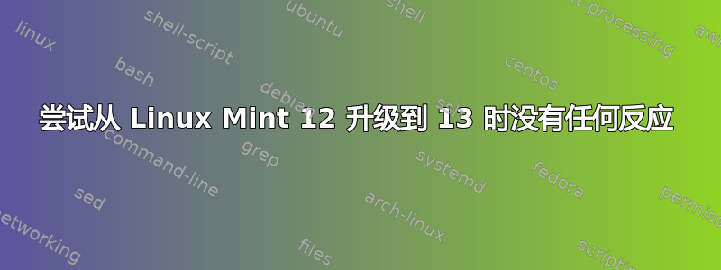 尝试从 Linux Mint 12 升级到 13 时没有任何反应