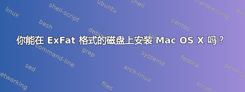 你能在 ExFat 格式的磁盘上安装 Mac OS X 吗？