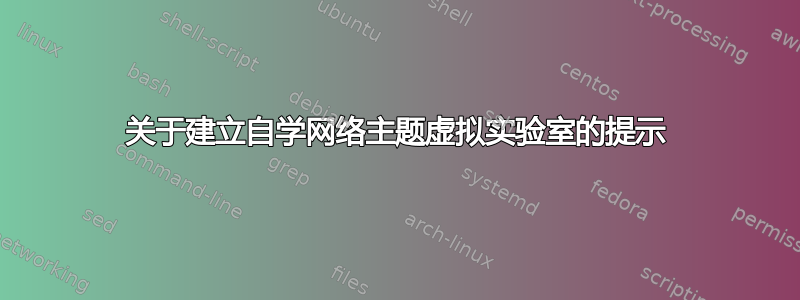 关于建立自学网络主题虚拟实验室的提示