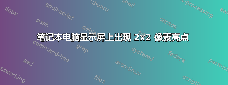 笔记本电脑显示屏上出现 2x2 像素亮点