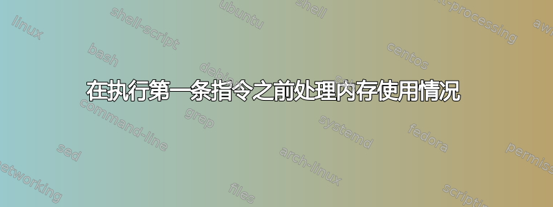 在执行第一条指令之前处理内存使用情况