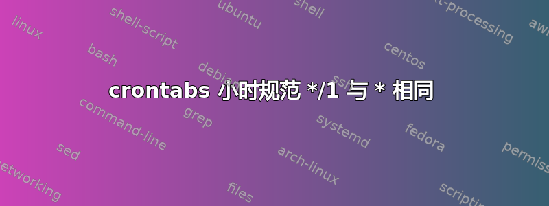 crontabs 小时规范 */1 与 * 相同