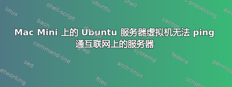 Mac Mini 上的 Ubuntu 服务器虚拟机无法 ping 通互联网上的服务器