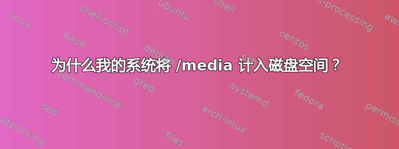 为什么我的系统将 /media 计入磁盘空间？