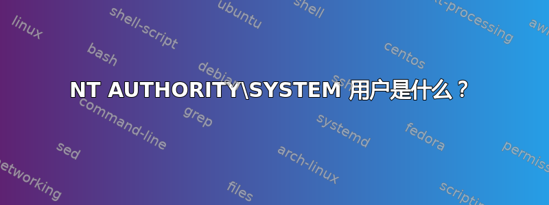 NT AUTHORITY\SYSTEM 用户是什么？