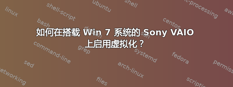 如何在搭载 Win 7 系统的 Sony VAIO 上启用虚拟化？