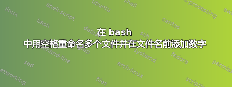 在 bash 中用空格重命名多个文件并在文件名前添加数字