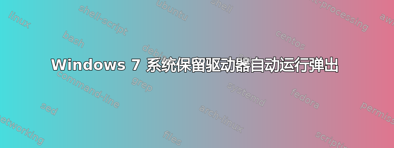 Windows 7 系统保留驱动器自动运行弹出