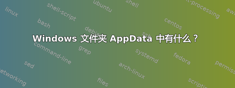 Windows 文件夹 AppData 中有什么？