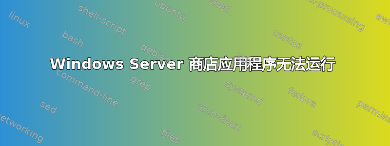 Windows Server 商店应用程序无法运行