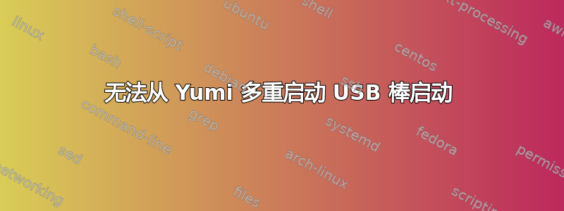 无法从 Yumi 多重启动 USB 棒启动