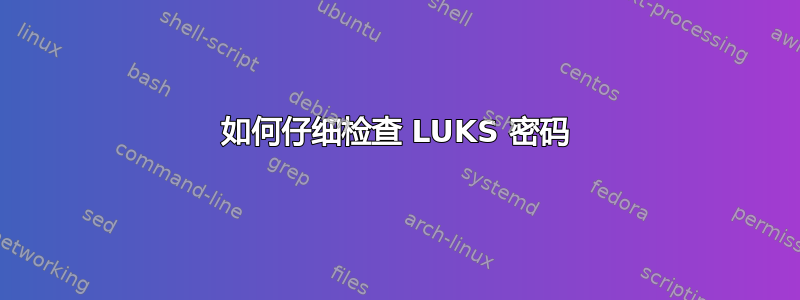 如何仔细检查 LUKS 密码