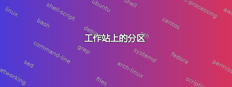 工作站上的分区