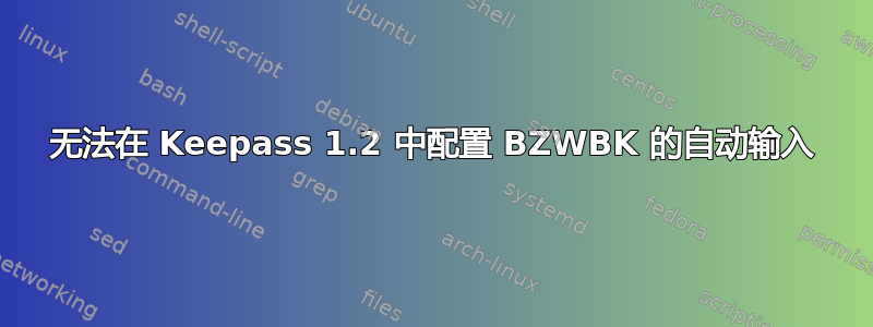 无法在 Keepass 1.2 中配置 BZWBK 的自动输入