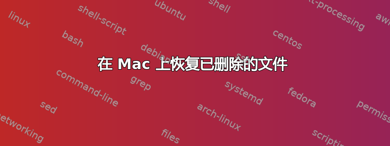 在 Mac 上恢复已删除的文件