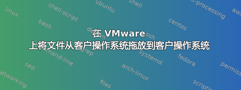 在 VMware 上将文件从客户操作系统拖放到客户操作系统