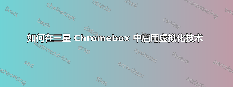 如何在三星 Chromebox 中启用虚拟化技术