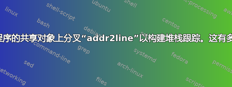 从应用程序的共享对象上分叉“addr2line”以构建堆栈跟踪。这有多安全？