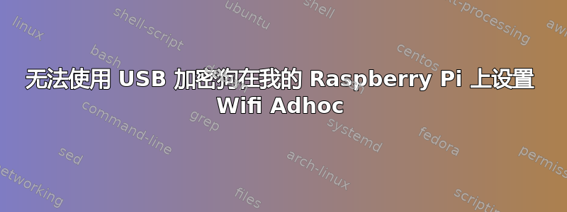 无法使用 USB 加密狗在我的 Raspberry Pi 上设置 Wifi Adhoc