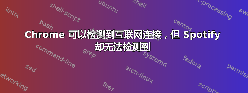 Chrome 可以检测到互联网连接，但 Spotify 却无法检测到