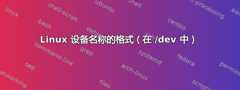 Linux 设备名称的格式（在 /dev 中）