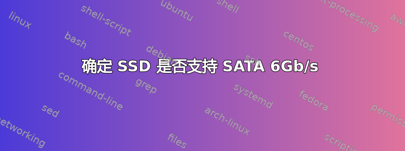 确定 SSD 是否支持 SATA 6Gb/s