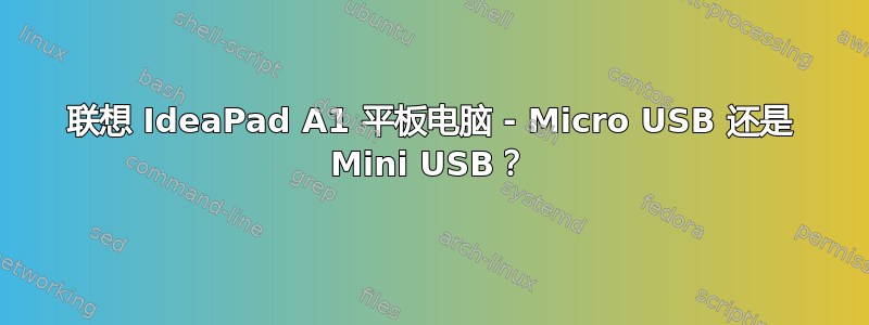 联想 IdeaPad A1 平板电脑 - Micro USB 还是 Mini USB？