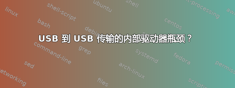 USB 到 USB 传输的内部驱动器瓶颈？