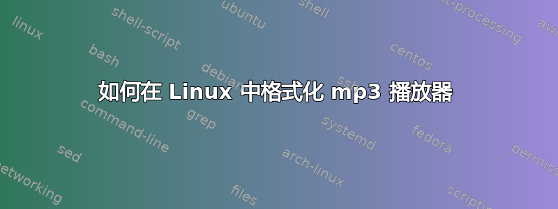 如何在 Linux 中格式化 mp3 播放器