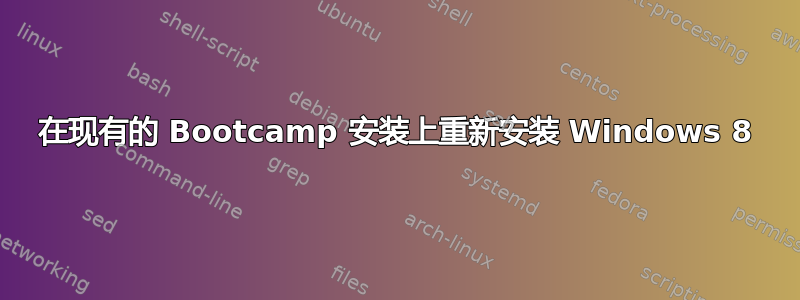 在现有的 Bootcamp 安装上重新安装 Windows 8