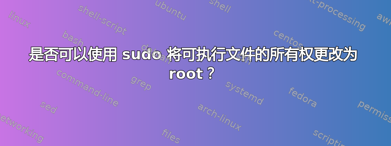 是否可以使用 sudo 将可执行文件的所有权更改为 root？