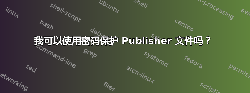 我可以使用密码保护 Publisher 文件吗？