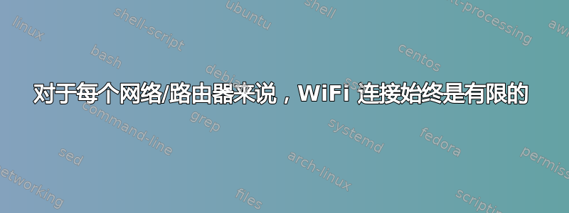 对于每个网络/路由器来说，WiFi 连接始终是有限的