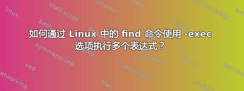 如何通过 Linux 中的 find 命令使用 -exec 选项执行多个表达式？